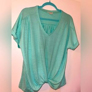 Mint Green tie front styled blouse